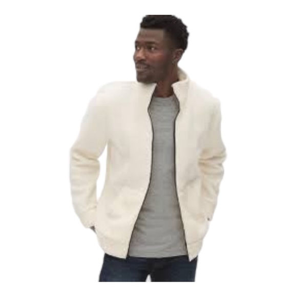 GAP Other - GAP MEN'S TEDDY SHERPA FULL-ZIP JACKET BONE WHITE
